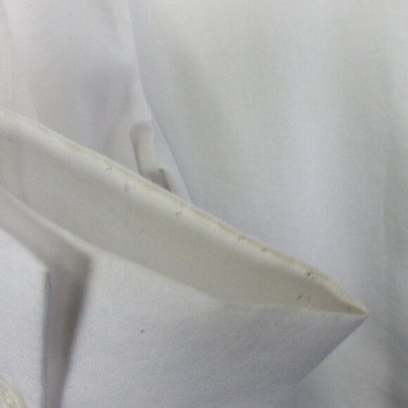 Club Monaco Button Front Blouse Womens M White Long Sleeve Pockets Casual 92 - Picture 6 of 9